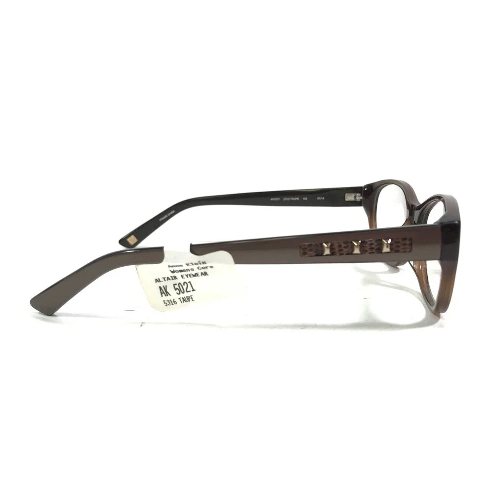 Anne Klein Eyeglasses Frames AK5021 272 TAUPE Brown Cat Eye Full Rim 53-16-135
